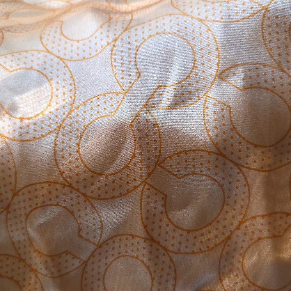 Euc: Coach Orange Patterned Scarf - image 7